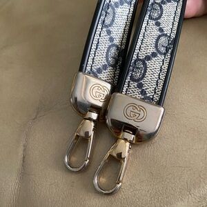 Authentic Gucci Vintage Bag Strap Replacement GG Wide Canvas Navy Monogram